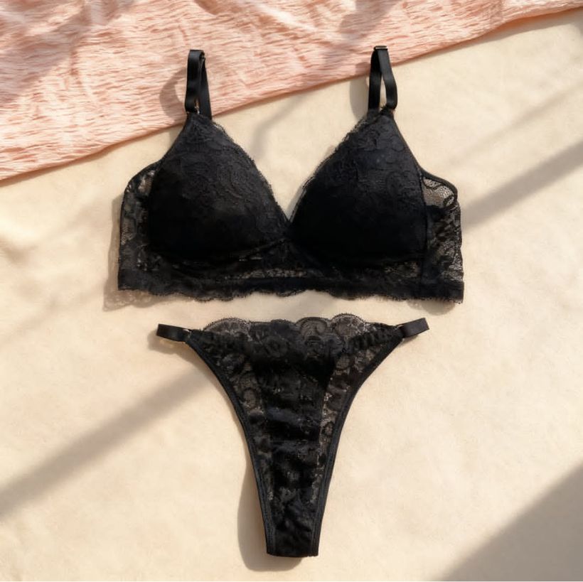 Conjunto negro de encaje